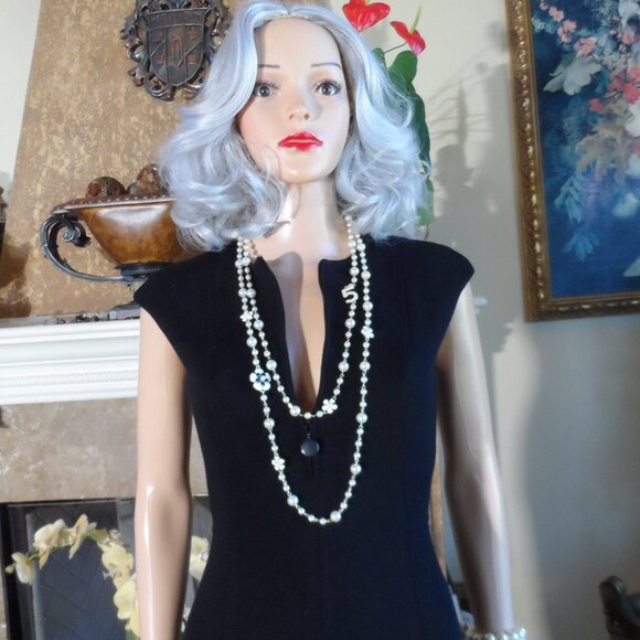 Akris Punto Black Sheath Dress w/Front Zipper Detail Size FR 36/US 4 - Picture 6 of 16